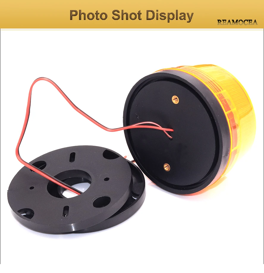 Reamocea Universal Strobe Signal Warning Waterproof DC12V Indicator light LED Amber Light Security Alarm Police Emergency Lamp  (10)