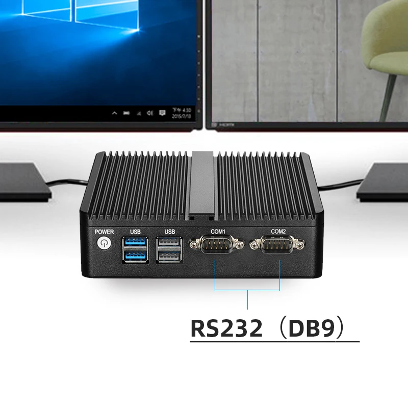 Fanless Mini Intel Celeron J4125 Windows 10 Duplo Nic Gigabit Etherent 2x Rs232 Hdmi Vga Wifi 4xusb Linux Computador Industrial pc - Imagem 3