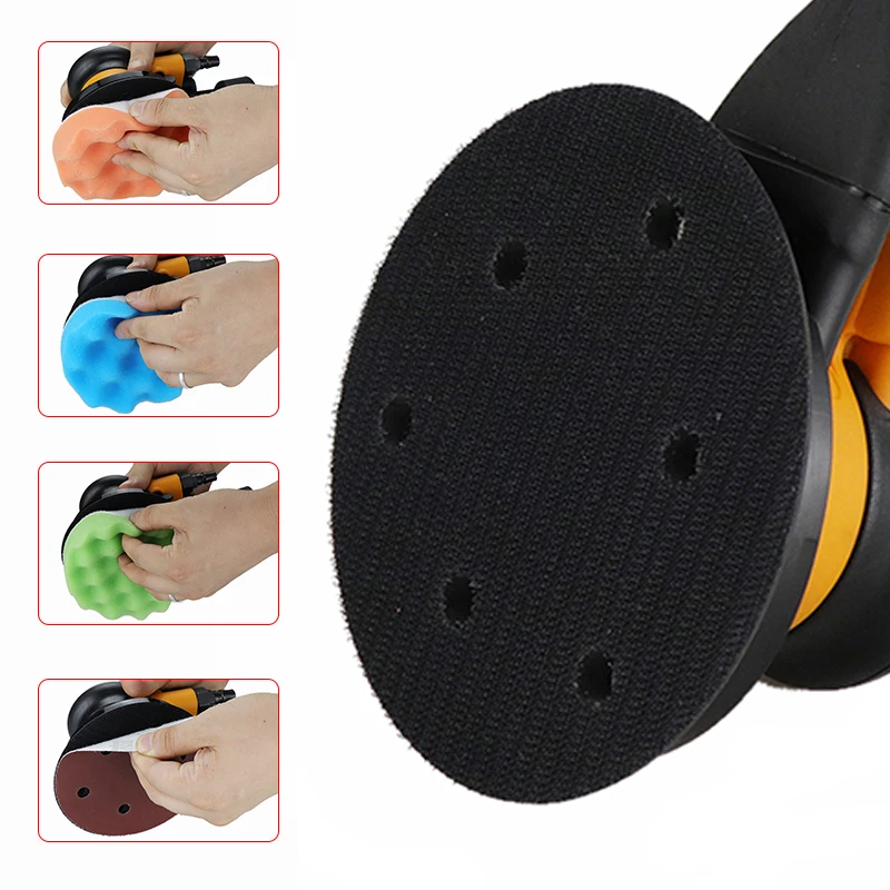 Air Sander Polisher with Vacuuming 6'' 150mm Car Paint Care Tool Polishing Random Orbital Palm Hard & Soft Brush M8 Threaded