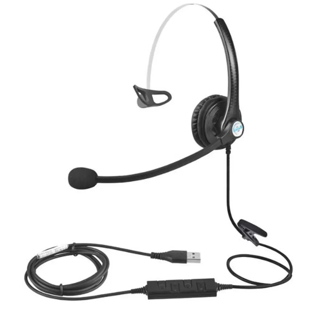 USB Earphones Handsfree Headphones With Mic Headset Noise Cancelling Adjustable Call For Gaming headset Computer Business Gamer