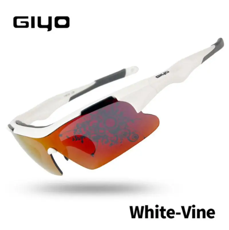 GIYO поляризованные велосипедные очки UV400 Защита объектива MTB дорожный велосипед Спорт на открытом воздухе велосипедные солнцезащитные очки, снаряжение для велосипедистов - Цвет: White Vine