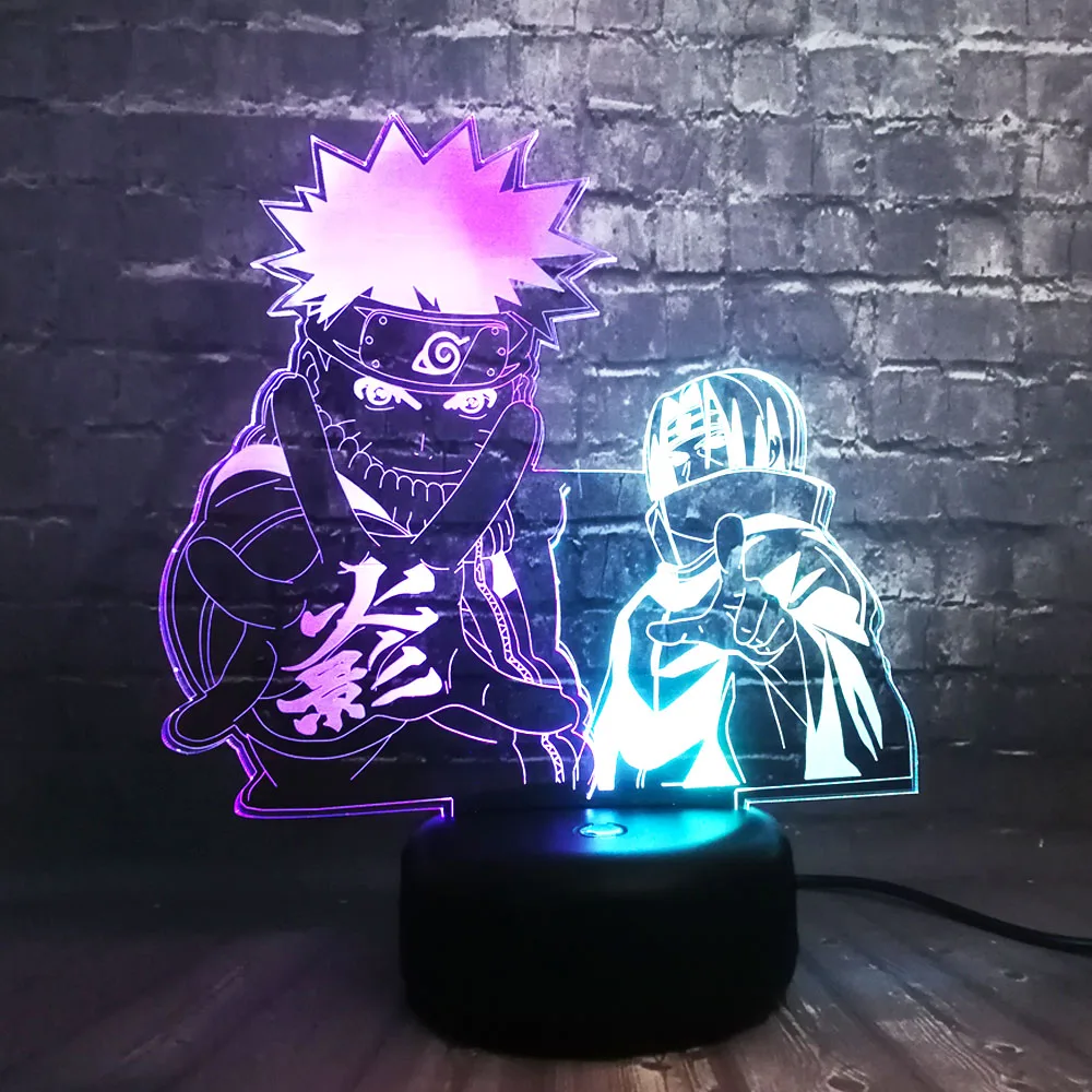 Uzumaki Наруто Япония аниме тема блеск светодиодный Декор 3D Лава Смешанные 7 цветов раздевалка Ночная Атмосфера свет праздник друг ребенок подарок игрушка