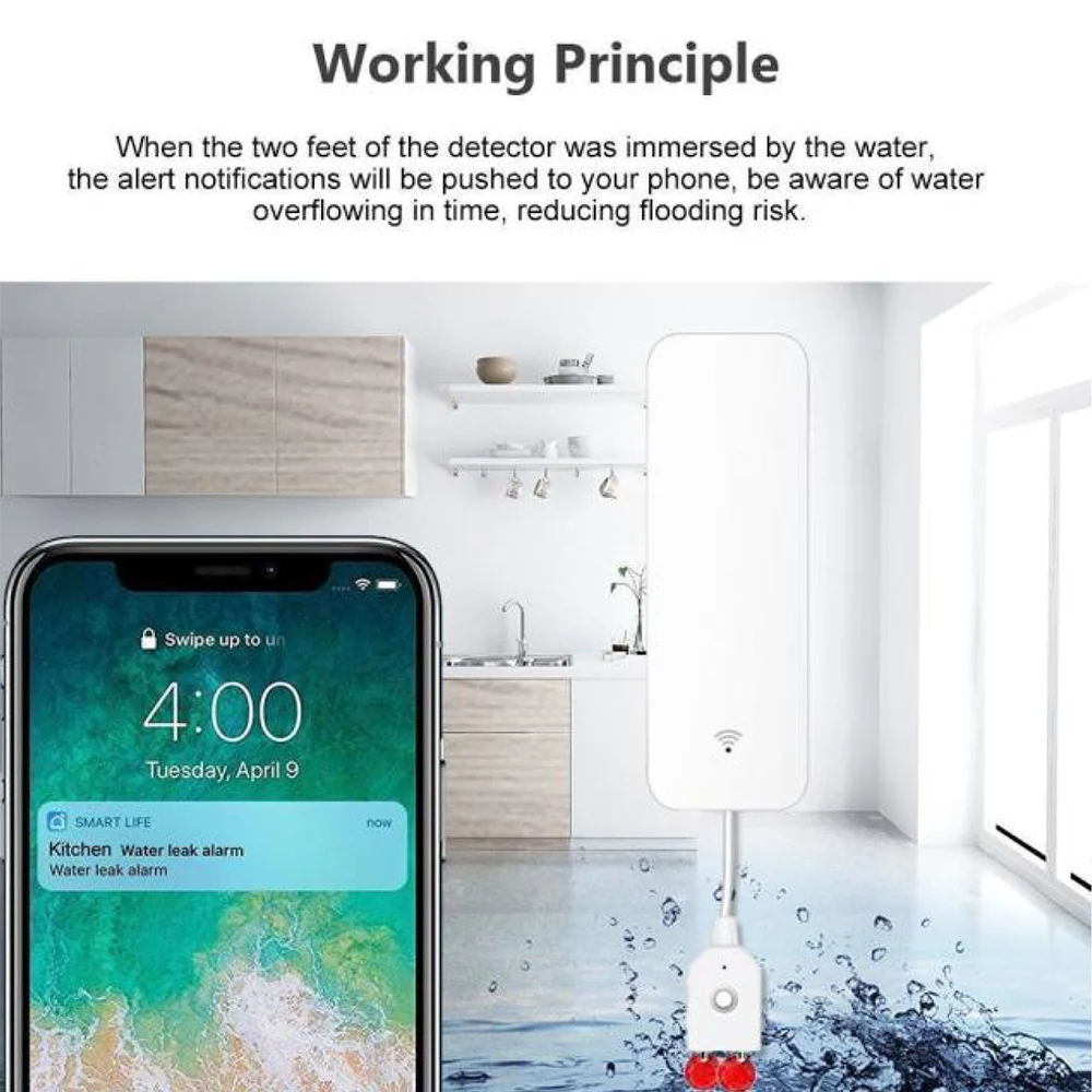 Tuya Smartlife датчик утечки воды WIFI уровень сигнализации Танк детектор безопасности