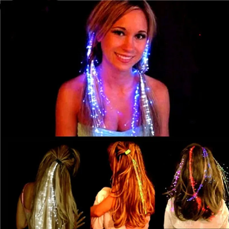 Мерцание мигание зажим для волос флэш светодиодный Плетеный шоу вечерние игрушки малыш головные уборы красочные светящиеся косы волоконно-оптический провод Hairpinновый год