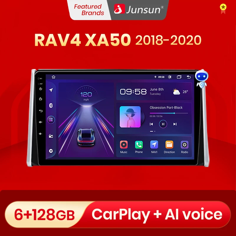 Junsun For Toyota RAV4 XA50 2018 - 2020 Car Radio Multimedia video player GPS 2din 2 din Android 10 CarPlay Auto | Автомобили и