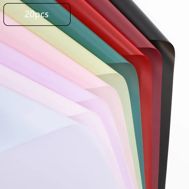 

Матовая бумага для упаковки подарков, однотонная водонепроницаемая упаковочная бумага для цветов, 20 шт./лот