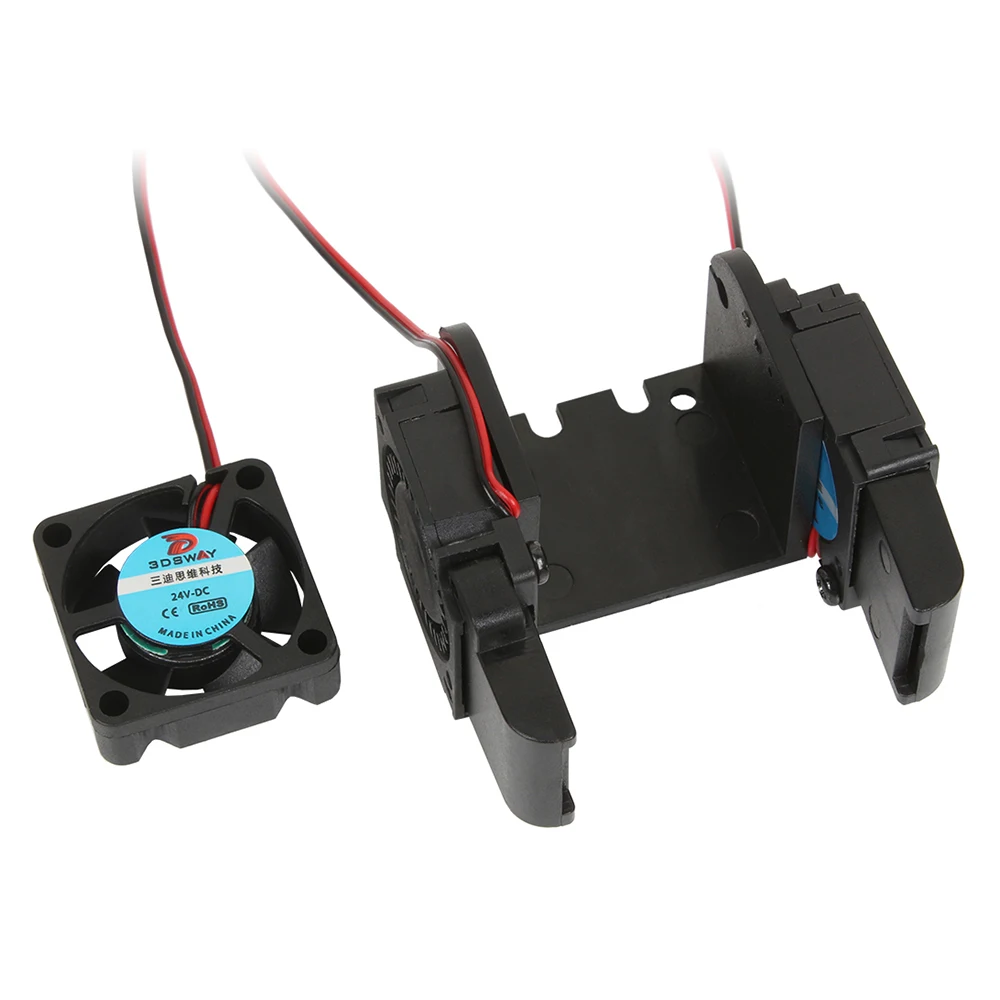 Impressora 3d Dsway em para Fora Dupla Cabeça Extrusora Hotend Ventilador Suporte dc 12v 24v 3010 Turbo Ventilador de Refrigeração Ventilador Guia Duto Kit Peças da - Imagem 2