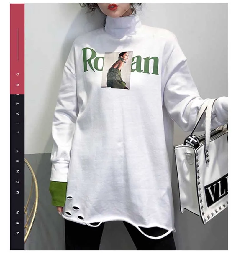 NiceMix moda feminina, весна-осень, новые Мультяшные лоскутные Футболки с длинным рукавом, женская одежда, vetement femme, женские топы, повседневные