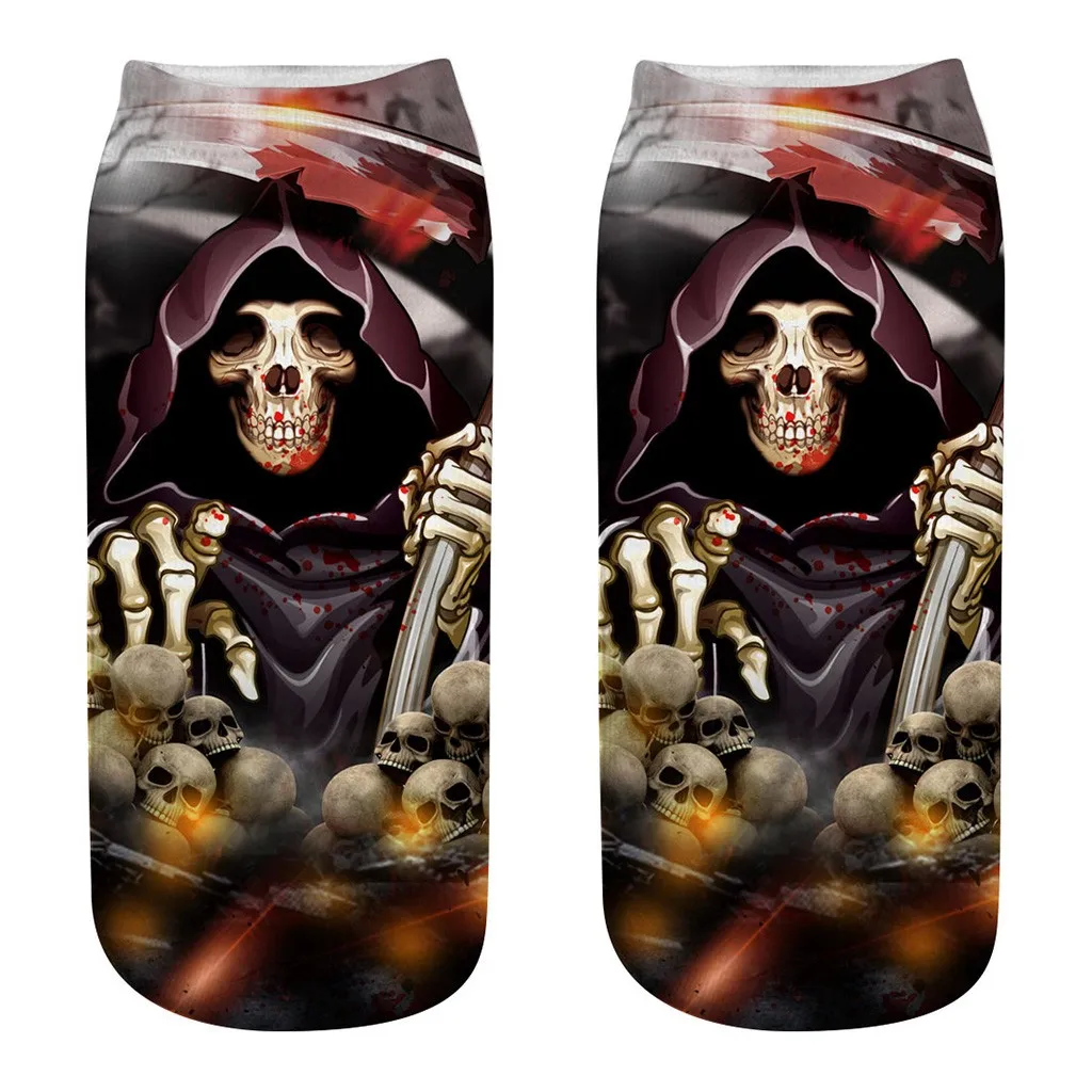 5 пар милых бизнес-носков 3D Хэллоуин с принтом в виде тыквы средние спортивные носки