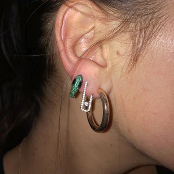 

Top quality two kind style fine 925 Sterling Silver Paper Clip Button Earring with Full shiny CZ stone for women fashion Jewelry