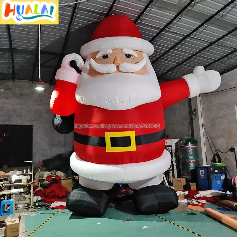 

4m/6m/8m giant Christmas decoration inflatable Santa Claus for outdoor yard shopping mall advertising holiday event with blower