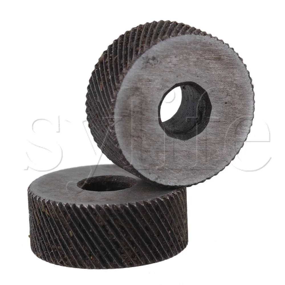 0.8mm Pitch Diagonal Coarse 19mm OD Knurling Wheel Roller Tool Steel 2PCS knurling tool set