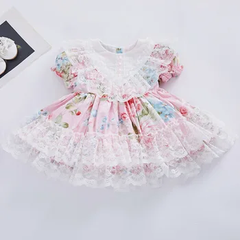 

Spanish Lolita Girls Princess Dresses Children Floral Lace Tutu Ball Gown for Girl Birthday Party Dress Kids Vestidos