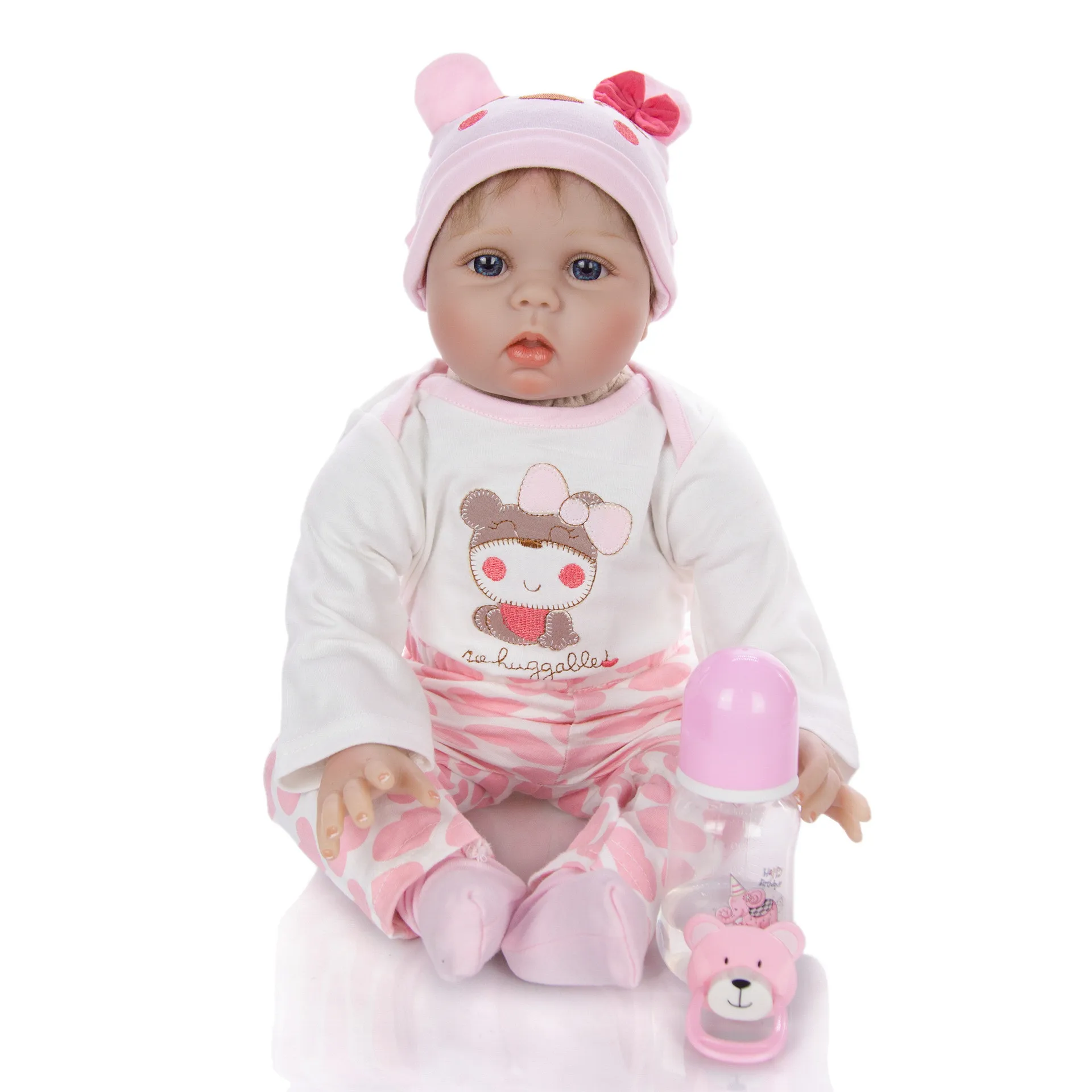 

22" 55cm Lifelike Reborn Baby Doll Lovely Soft Doll Vinyl Silicone Realistic Looking Newborn Doll Simulation Child Birthday Gift