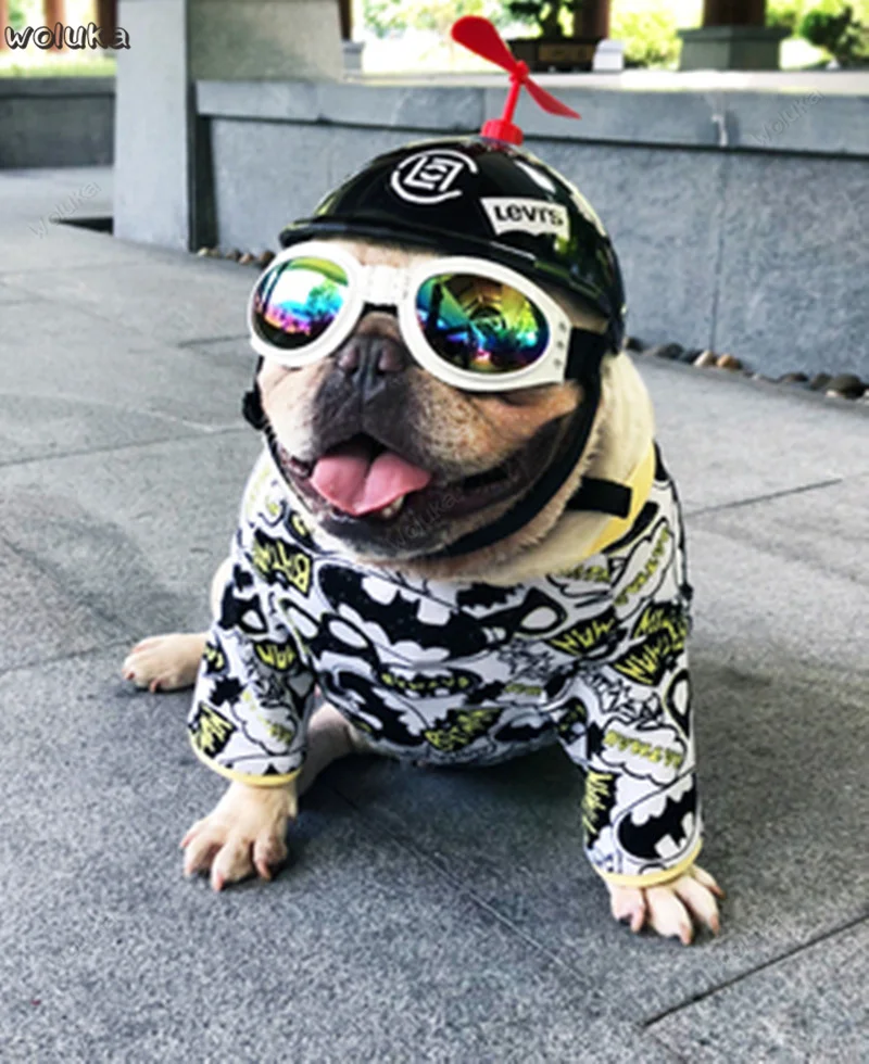 Pet cap шлем собака кошка красивый мотоциклетный мини-шлем Бамбук Солнцезащитные очки pet docoration CD50 Q04
