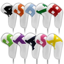 10 Pcs Golf Iron Head Covers PU Embroidery with Digital 4/5/6/7/8/9P/S/A/X Golf Club Headcover Wedges Cover Waterproof THANKSLEE