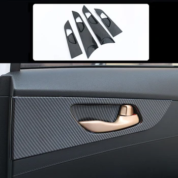 

For Kia K3 Forte 2019-2020 ABS Carbon Inner Door Bowl Frame Cover Trims 4pcs