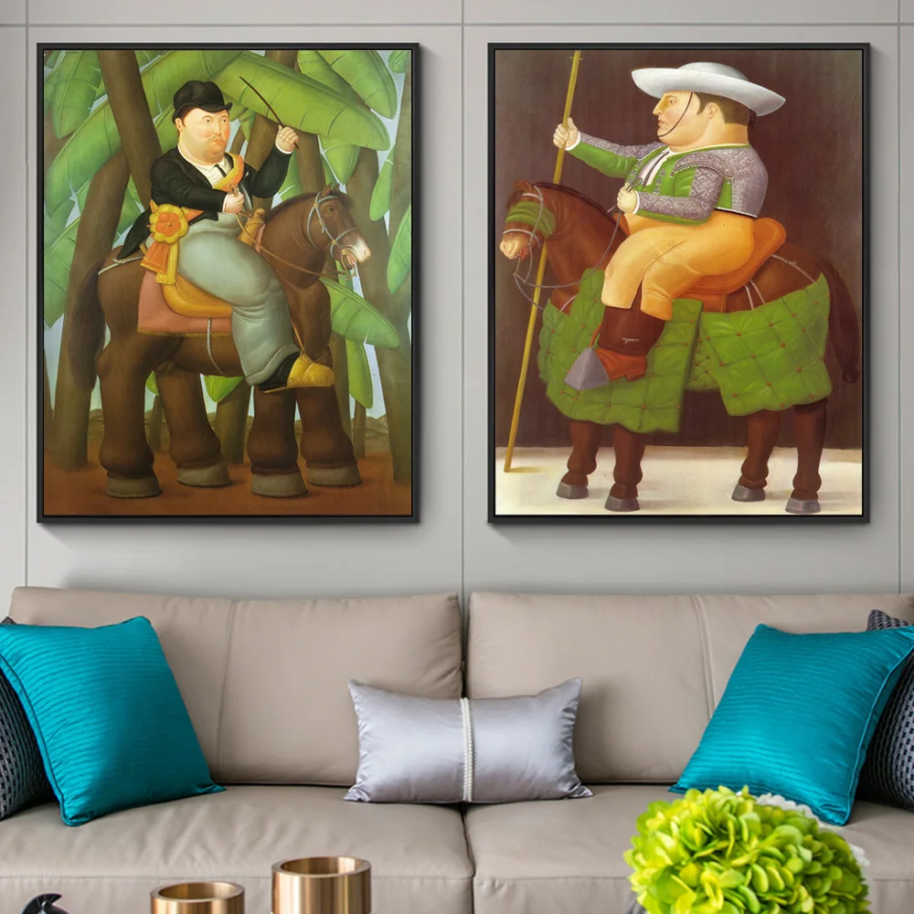 The President And First Lady by Fernando Botero Oil Paintings Print On Canvas Art Posters Prints Funny Pictures Cuadros | Дом и сад