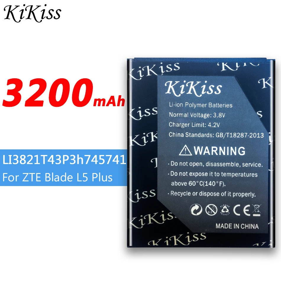 Аккумулятор большой мощности 3200 мАч LI3821T43P3h745741 батарея смартфона для ZTE Blade L5 Plus c370