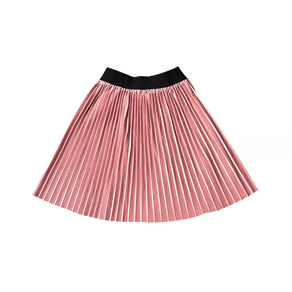 A pink Новая одежда для маленьких девочек; Детские плиссированные юбки; Детские повседневные полосатые гладкие Юбки принцессы для девочек; плиссированные юбки - Цвет: A pink