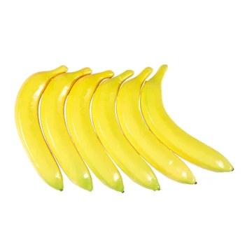 

6pcs plastic simulation bananas yellow