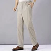 Pantalones de verano de cintura alta para hombre, novedad 2022, ropa de lino, banda elástica de algodón holgada, pantalones de piernas anchas Vintage de trabajo delgados ► Foto 1/6