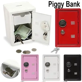 

Hot Metal Coin Cash Deposit Password With 2 Keys Piggy Bank Safe Money Box For Kids Deposit box