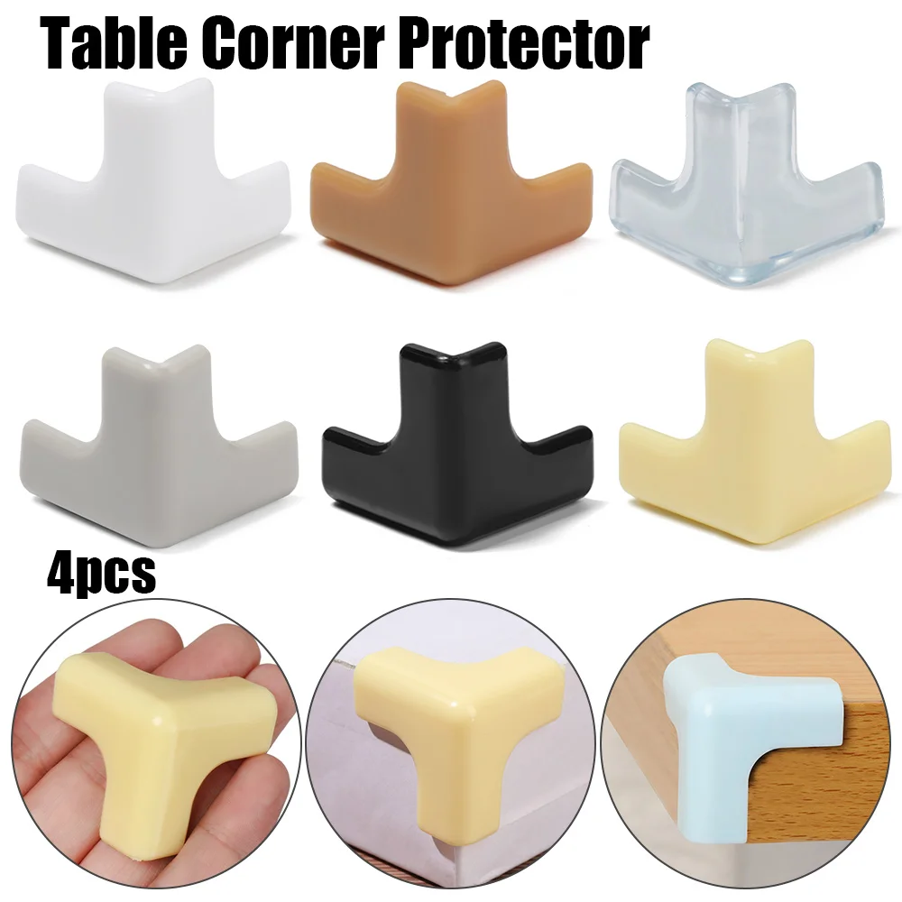 Soft Silicone Safe Corner Protector Baby Kids Protection Table Desk Corner Guard Children Safety Edge Guards 4Pcs silicone table corner protector table corner protector table edge protector