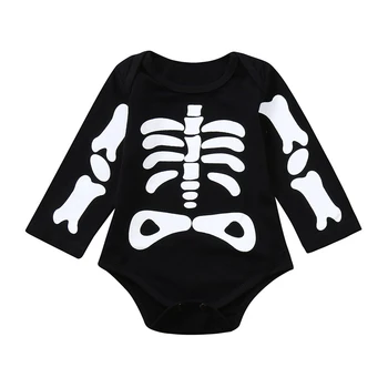

Baby Bodysuit Halloween Costume Infant Boys Girls Cartoon Skull Printed Newborns Long Sleeve Fashion Winter Jumpsuit 6-24M A20