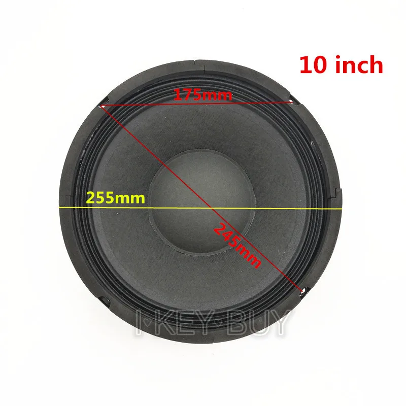 I KEY BUY HiFi Powerful 8 Ohm 10 Inch Subwoofer Cloth Edge Fold Ring Acoustic Louder Speakers PA Audio