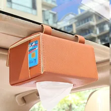 18x12x9,5 см Универсальный Автомобильный солнцезащитный козырек коробка для салфеток Держатель полиуретановая кожа коробка чехол для бумаги Авто Органайзер аксессуары