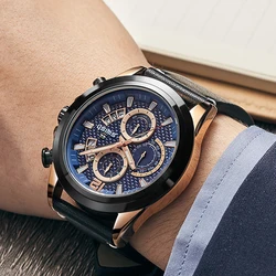 SWISH Relojes de pulsera deportivos para hombre, pulsera de cuarzo resistente al agua con tres esferas y seis manos, con calendario y cronómetro, Unisex