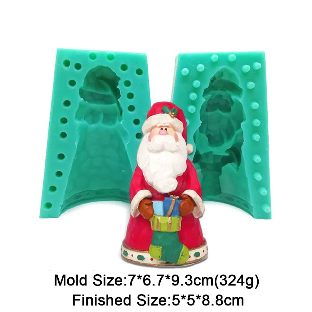 3D Santa Claus Silikon Kerze Form Weihnachten Fondant Kuchen Dekorieren Werkzeuge DIY Kerze Seife Gips Aromatherapie, Der Form – Detail 5