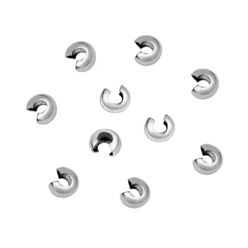 

pandahall 304 Stainless Steel Crimp Beads Covers for Jewelry Making DIY Stainless Steel Color 4.5mm 5mm 9mm In Diameter 200pcs