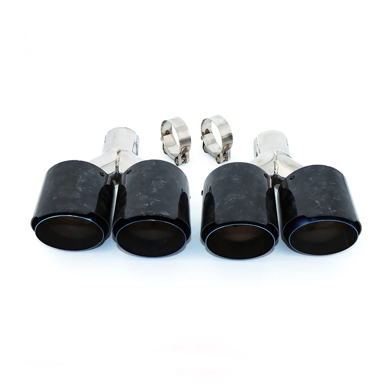 exhaust pipe silencer tail throat Y-shaped carbon fiber forged bright double outlet 304 stainless steel grilled blue tail  SZ014