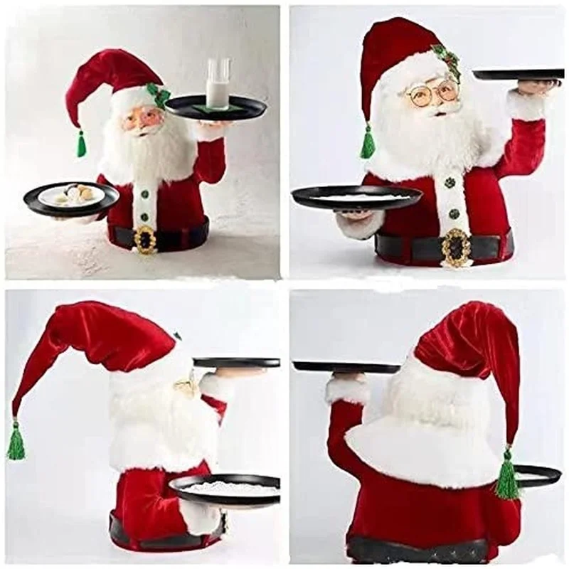 

Christmas Santa Claus Dessert Table Fruit Plate Cake Stand Party Candy Food Serving Tray Snowman Xmas Snack Rack Holde New Year