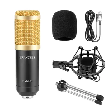 

BM 800 Karaoke Condenser Microphone Bundle Professional Cardioid Studio BM800 Microfone Sound Recording broadcasting Singing Mic
