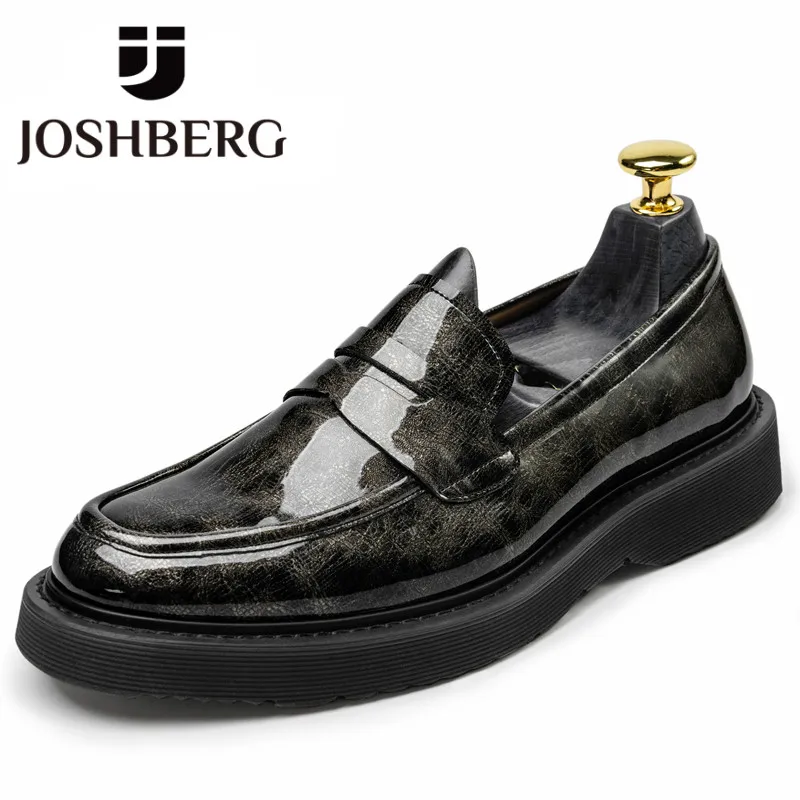

JOSHBERG Brand Designer Men's Shoes Non-Slip Cow Leather British Style Man Shoes Handsome Shoes Men Zapatos De Vestir Hombre