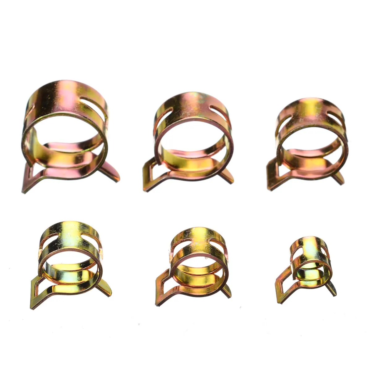 60pcs/set 7mm 10mm 11mm 14mm 16mm 17mm Fuel Hose Clamps Gasoline Clamps Set Spring Hose Clamps Clip Assortment Set