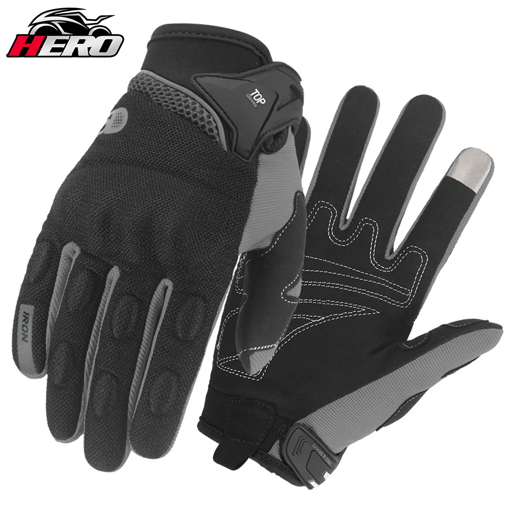 Motorcycle Gloves Black Breathable Full Finger Racing Motorcycle Gloves Quality Stylishly Decorated Antiskid Wearable Gloves safety Helmet Motorcycle Helmets & Protective Gear