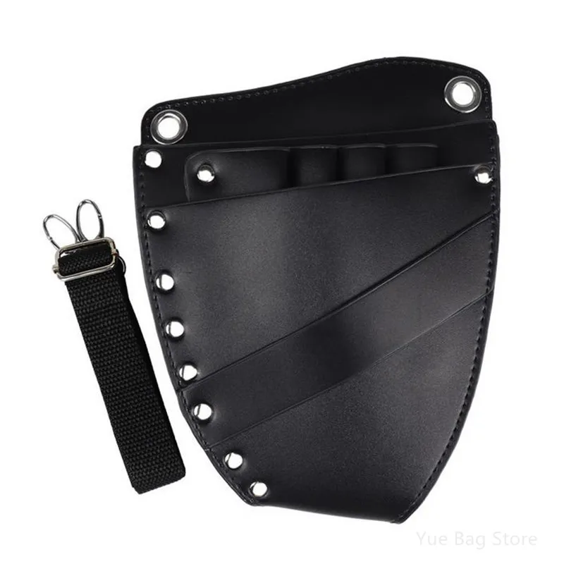 PU Leather Barber Hair Scissor Bag Hairdressing Holster Pouch Holder Case Rivet Clips Bag with Waist Shoulder Belt Hair Tool 30#