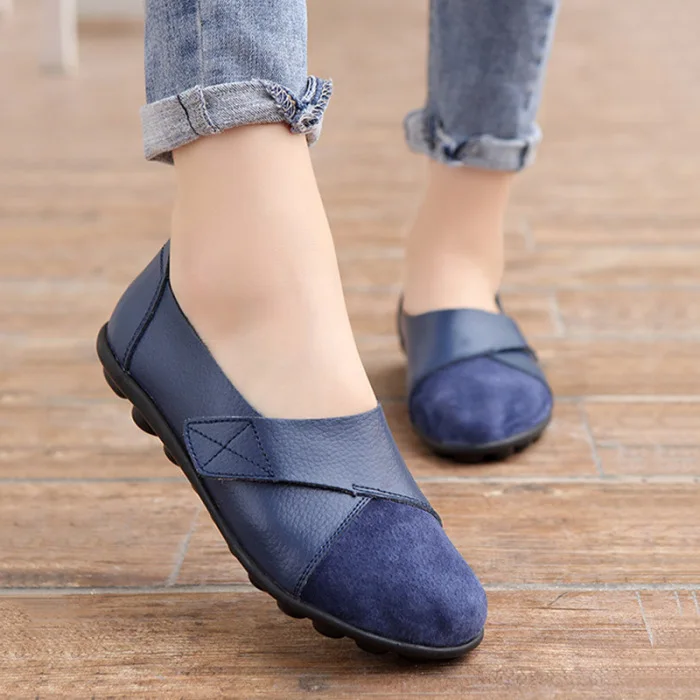 Women Suede Loafers Comfy Slip-on Soft Sole Casual Breathable Flats Shoes C55