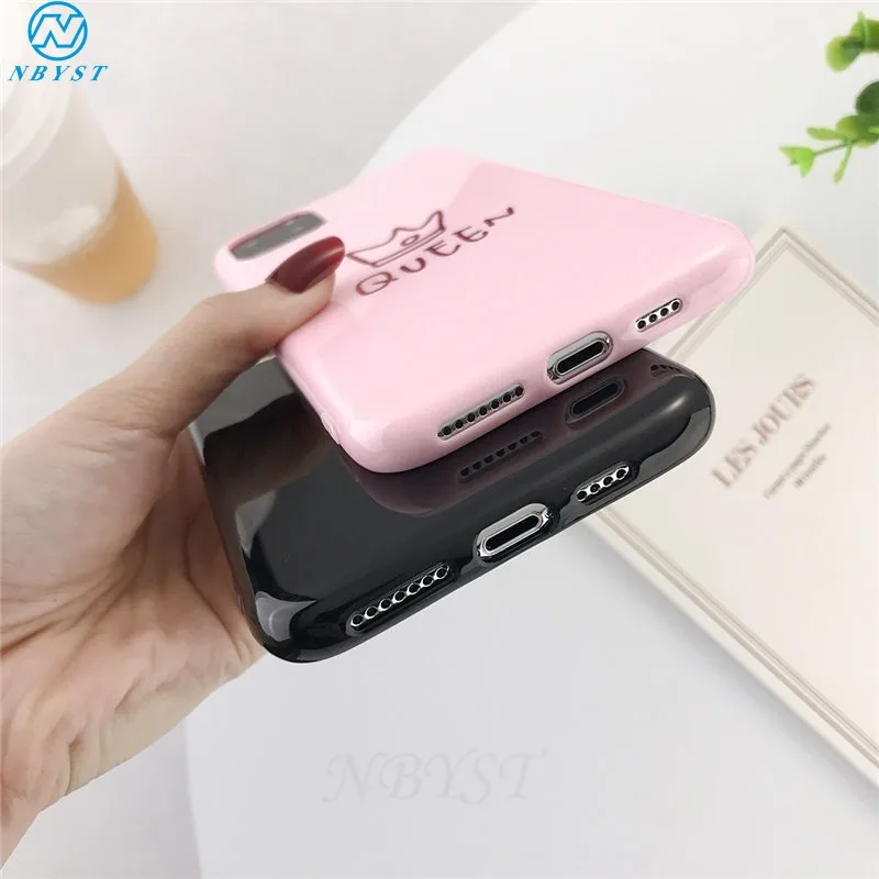 Для iPhone 11Pro Max чехол Crown King queen для 7 8 6S Plus XR XS 2019 11 Pro милый силиконовый телефона