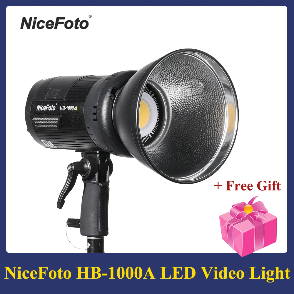 NiceFoto HB-1000A LED Video Light 100W Fill 3200K-6500K Bi-color with Bowens Mount for Studio Photography Recording | Электроника