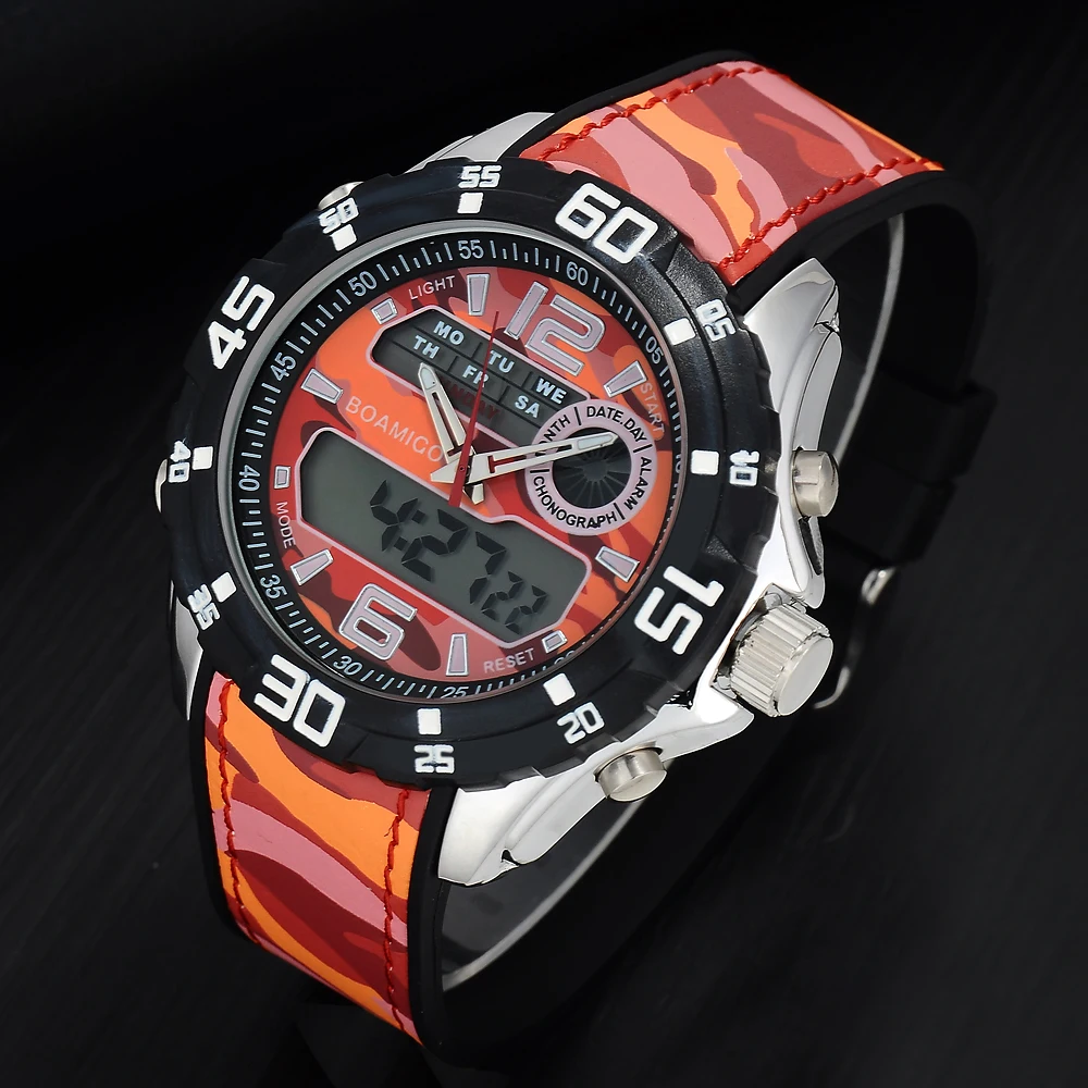 $15.9 Boamigo Mens Watches Men Military Digital Analog Quartz Chronograph Sport Watch Waterproof Rubber