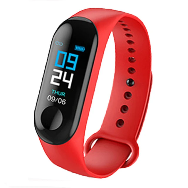 M3 Plus, умный Браслет, пульсометр, кровяное давление, водонепроницаемые, Bluetooth часы, браслет, фитнес-трекер, M3 Pro, умные часы A2 - Цвет: Красный