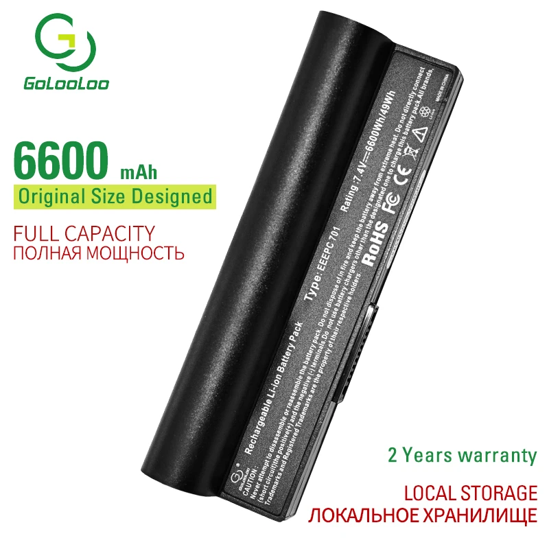 Golooloo 7,4 v/6600 mAh Аккумулятор для ноутбука Asus Eee PC 2G Surf 4G Surf 4G 700 701 90 8G A23-P701 A22-700 A22-P701 90-OA001B1000