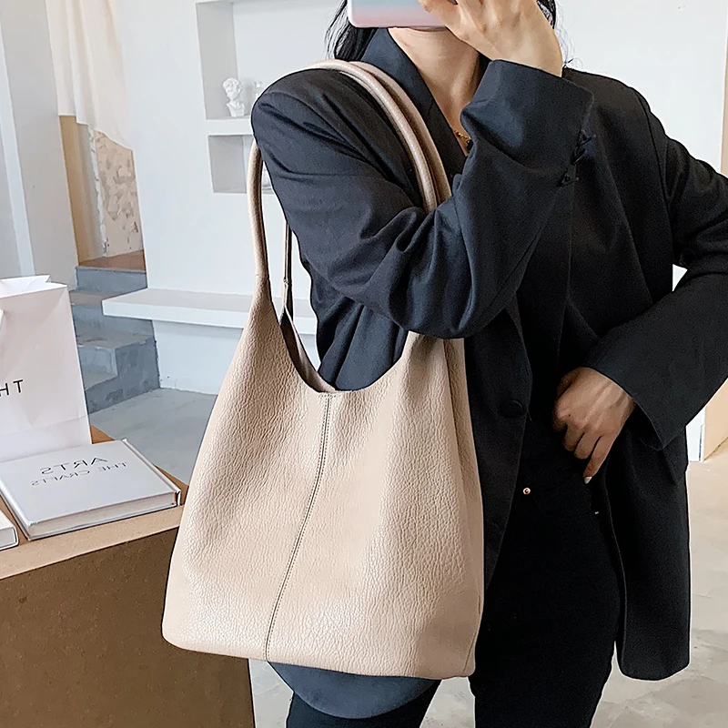 

Casual Large Capacity Tote Women Shoulder Bags Designer Handbags Luxury Soft Matte Leather Messenger Bag Big Buckets Purses 2020