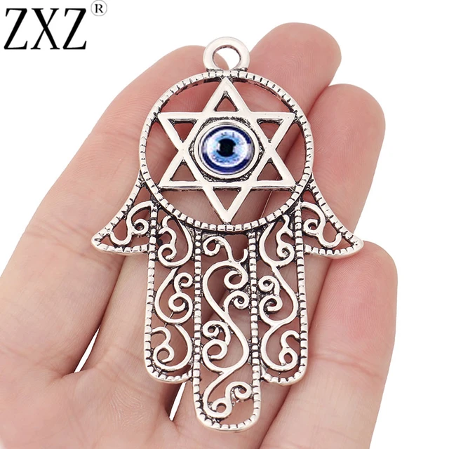 Hamsa Charm Necklace 24k Gold Inscribed Hebrew Shema Israel Pendant -  NanoStyle Jewelry