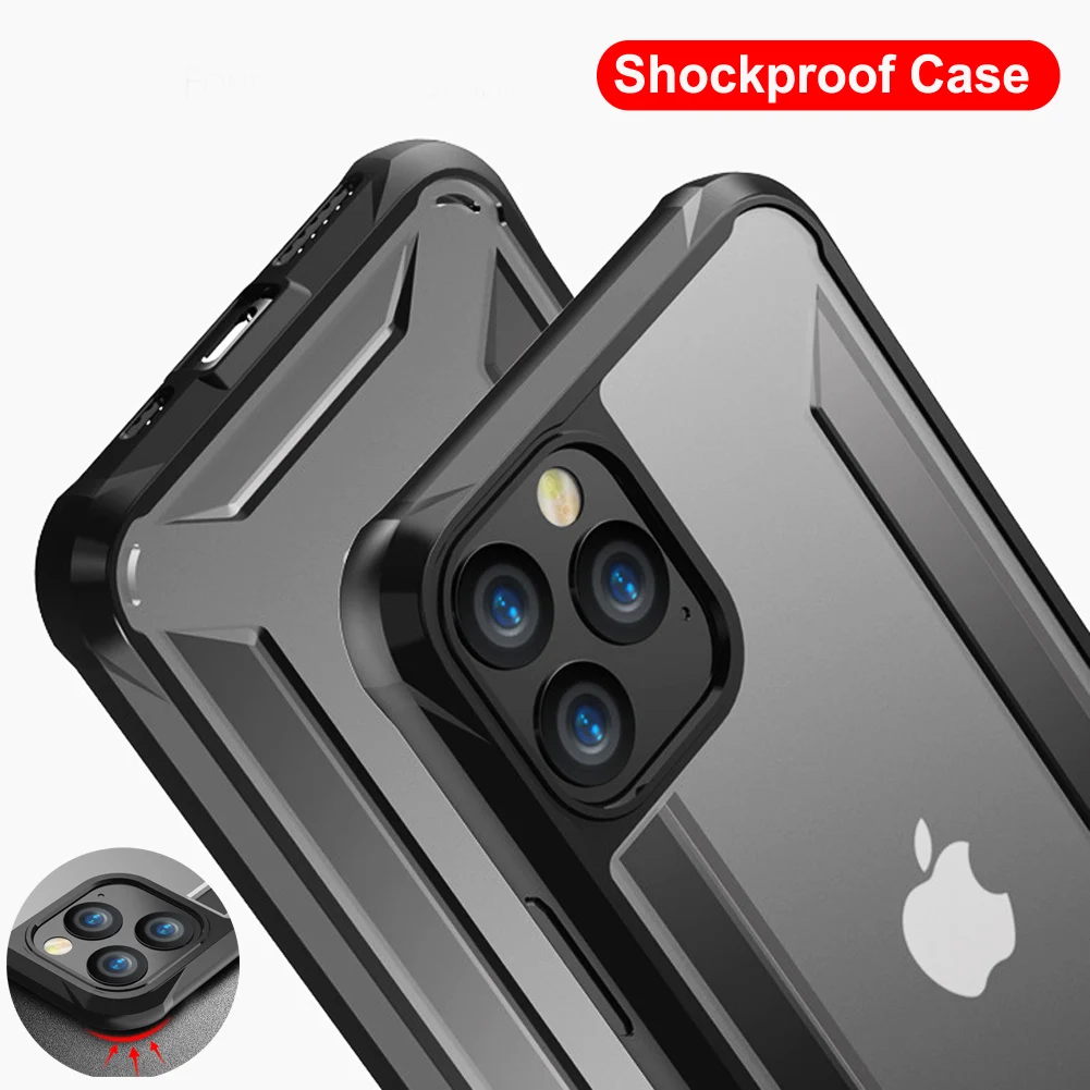 

Hybrid Clear Matte Armor Case for iPhone 11 Pro Max 2019 Rugged Air Cushion Shockproof Phone Case Cover for iPhone Xs Max 8 Plus